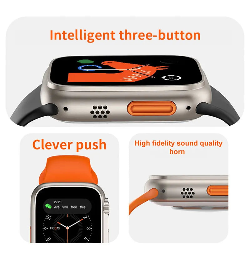 S8 Ultra Smart Watch Series Ultra Men Women Bluetooth Call Wireless Charging Fitness Bracelet 1.68 Inch HD Screen Smartwatch